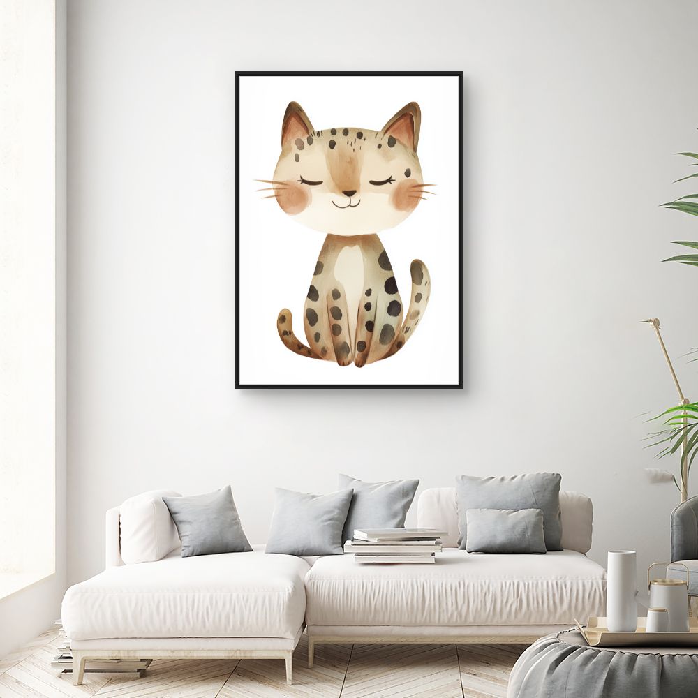 Tableau imprimé pour enfants 'Chat paisible'