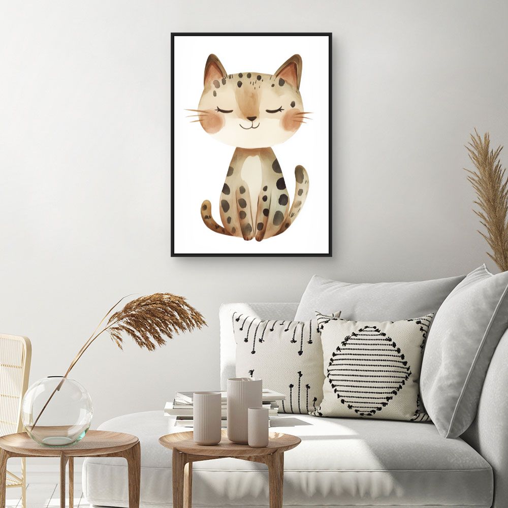 Tableau imprimé pour enfants 'Chat paisible'