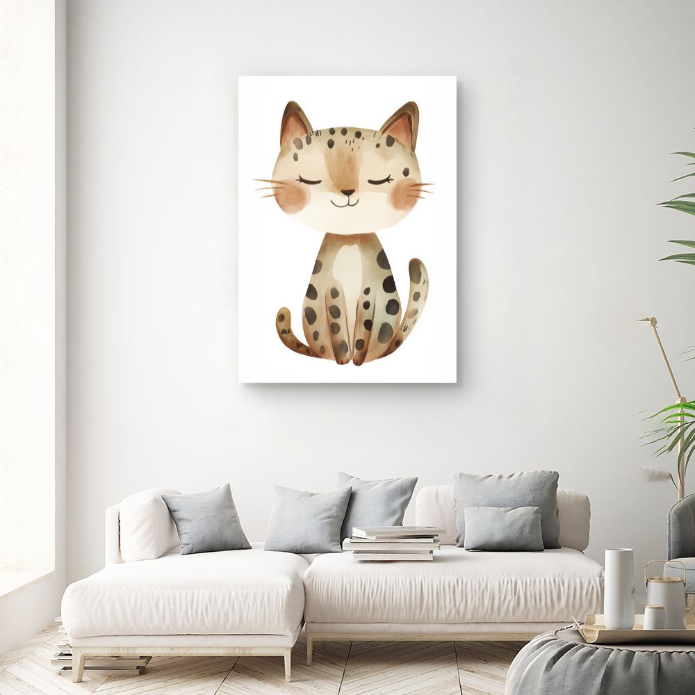 Tableau imprimé pour enfants 'Chat paisible'
