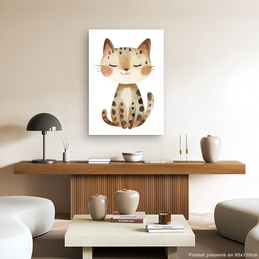 Tableau imprimé pour enfants 'Chat paisible'