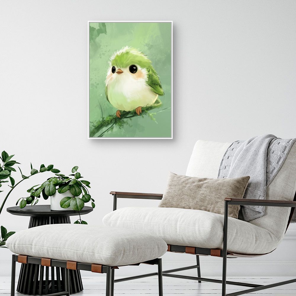 Tableau imprimé pour enfants 'Adorable oiseau pastel'
