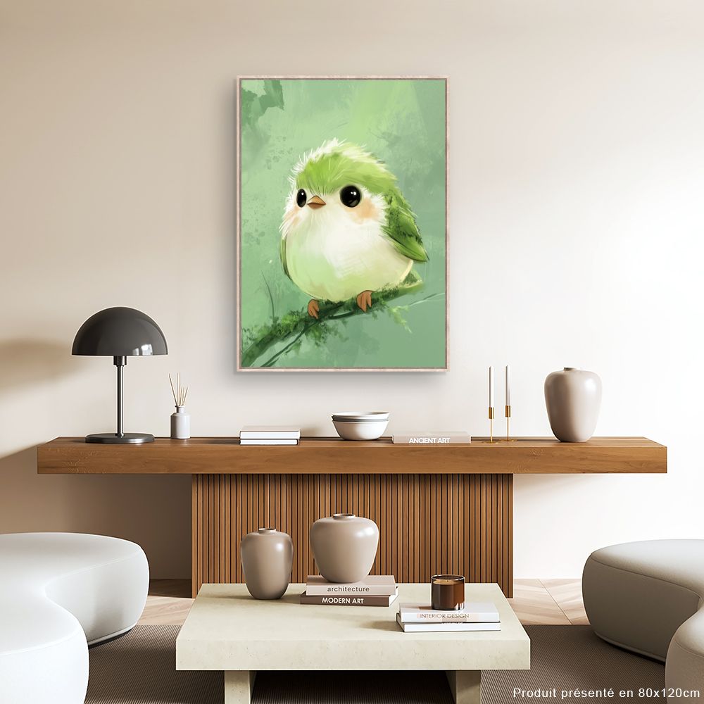 Tableau imprimé pour enfants 'Adorable oiseau pastel'