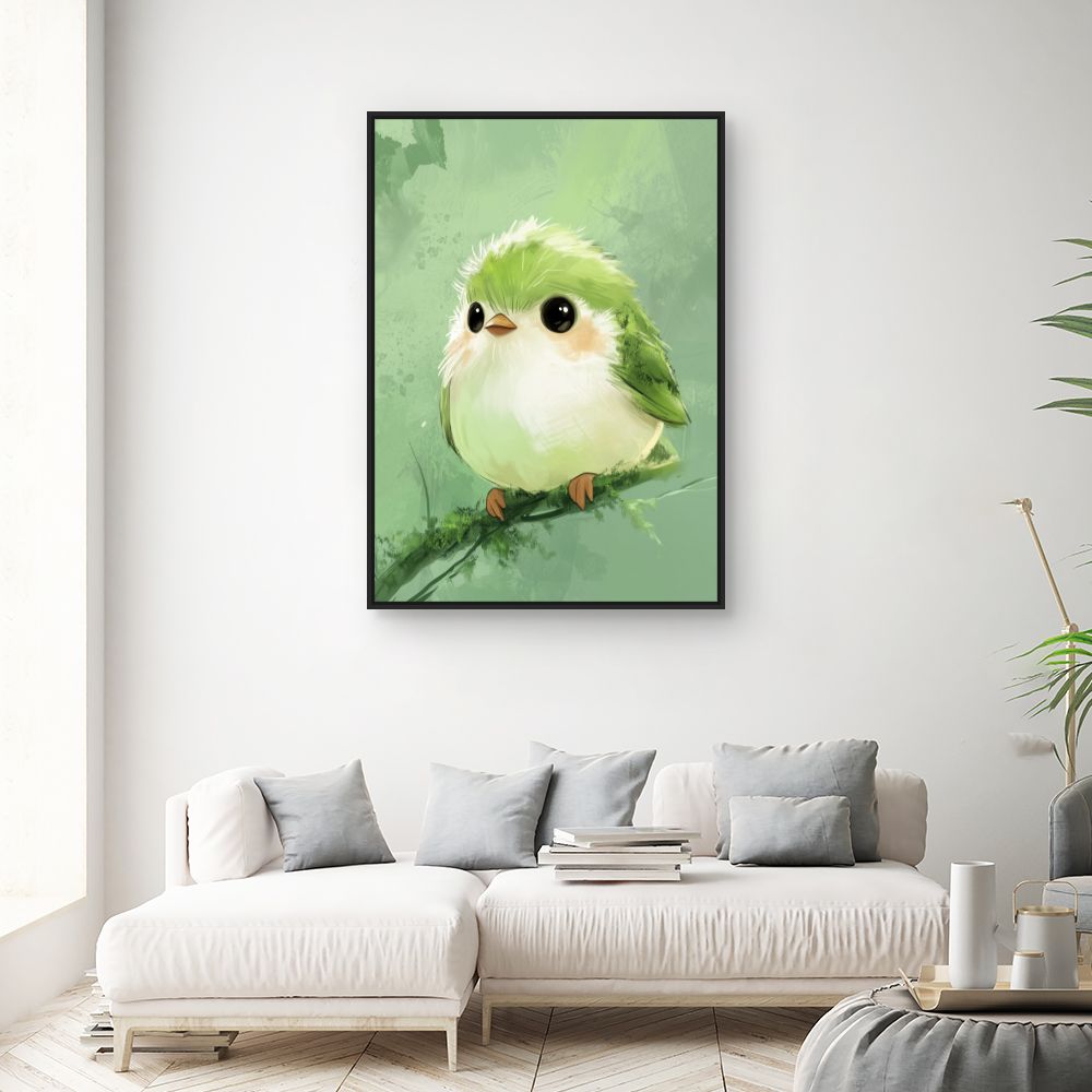 Tableau imprimé pour enfants 'Adorable oiseau pastel'