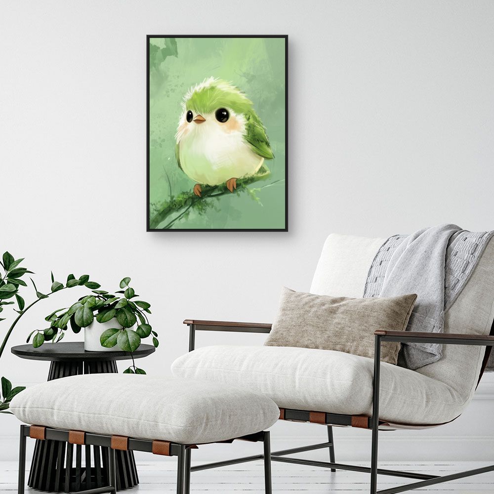 Tableau imprimé pour enfants 'Adorable oiseau pastel'