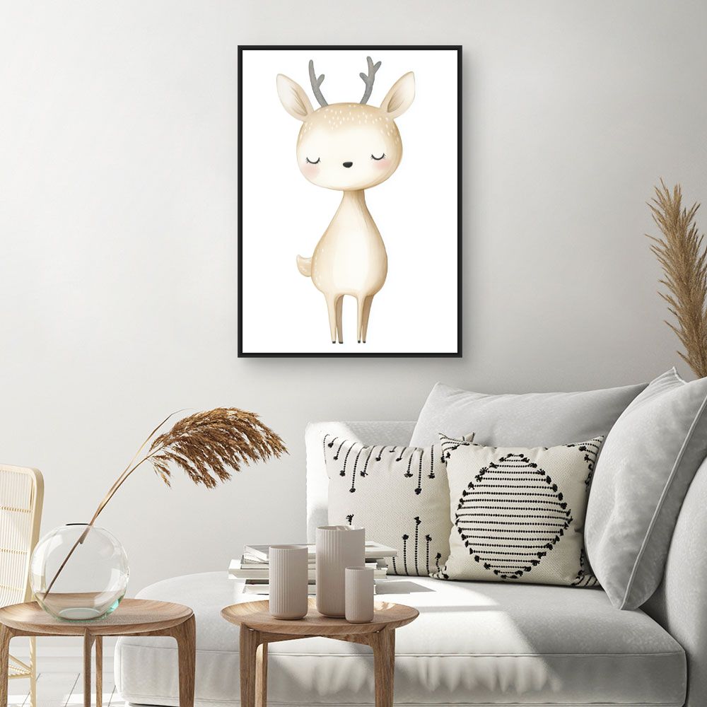Tableau 'Bébé cerf paisible'