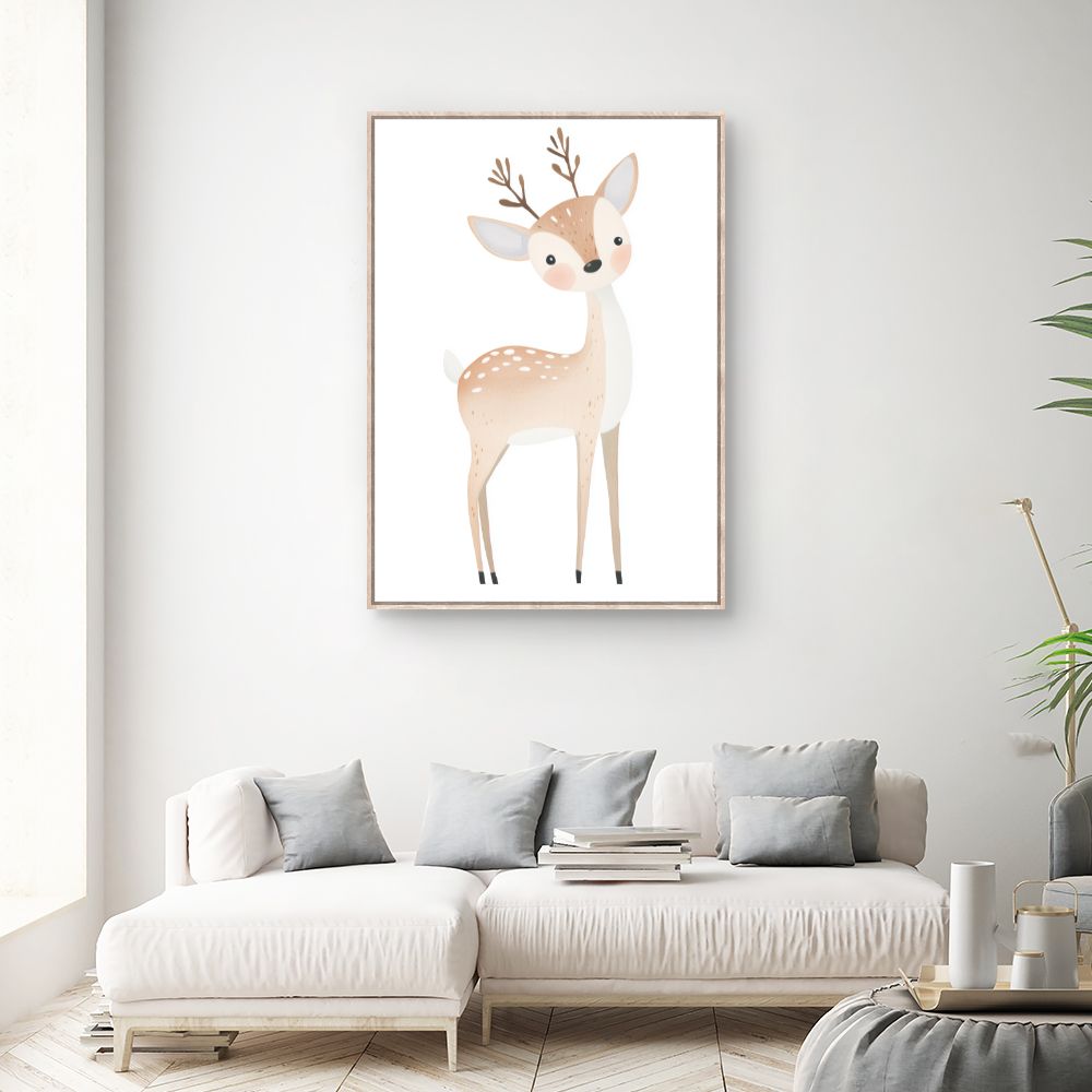 Tableau imprimé pour enfants 'Cerf mignon'