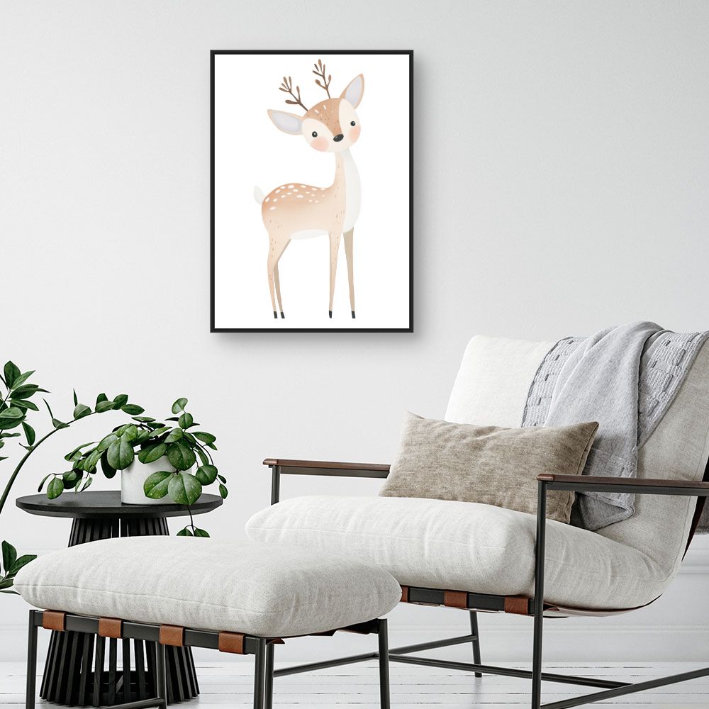 Tableau imprimé pour enfants 'Cerf mignon'