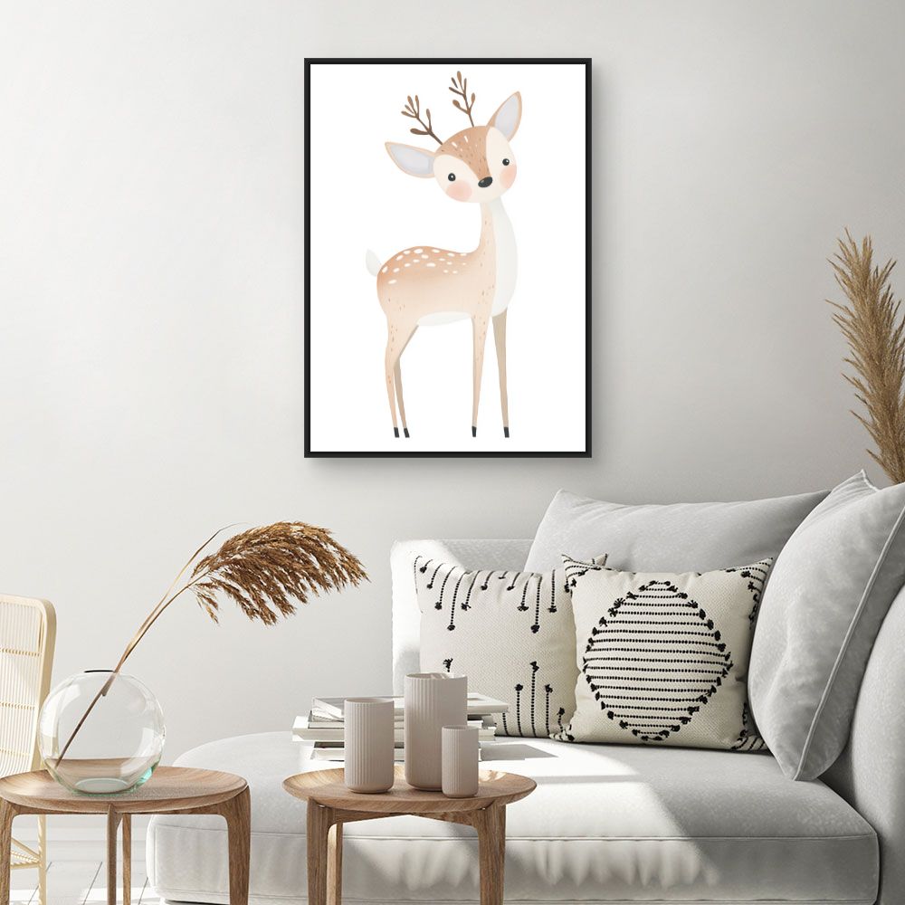 Tableau imprimé pour enfants 'Cerf mignon'