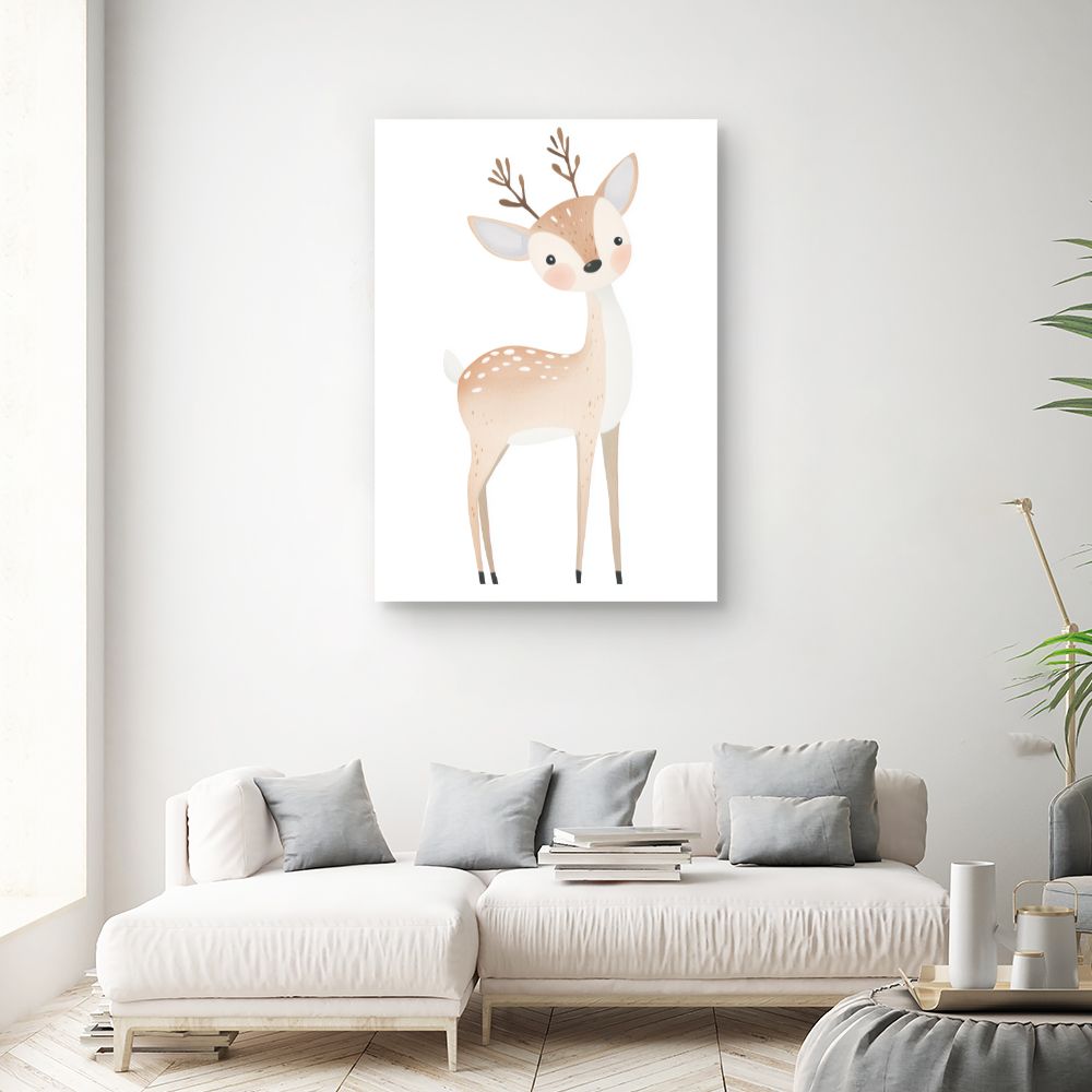 Tableau imprimé pour enfants 'Cerf mignon'
