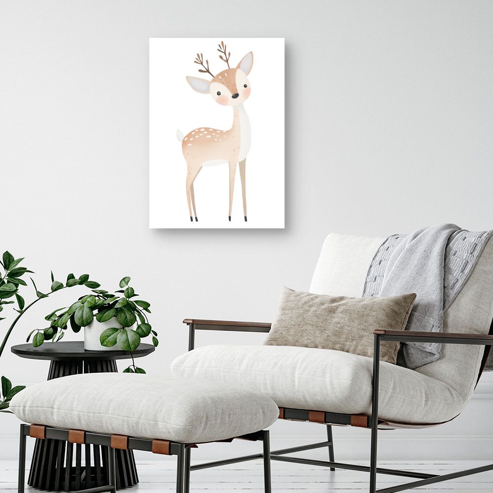 Tableau imprimé pour enfants 'Cerf mignon'