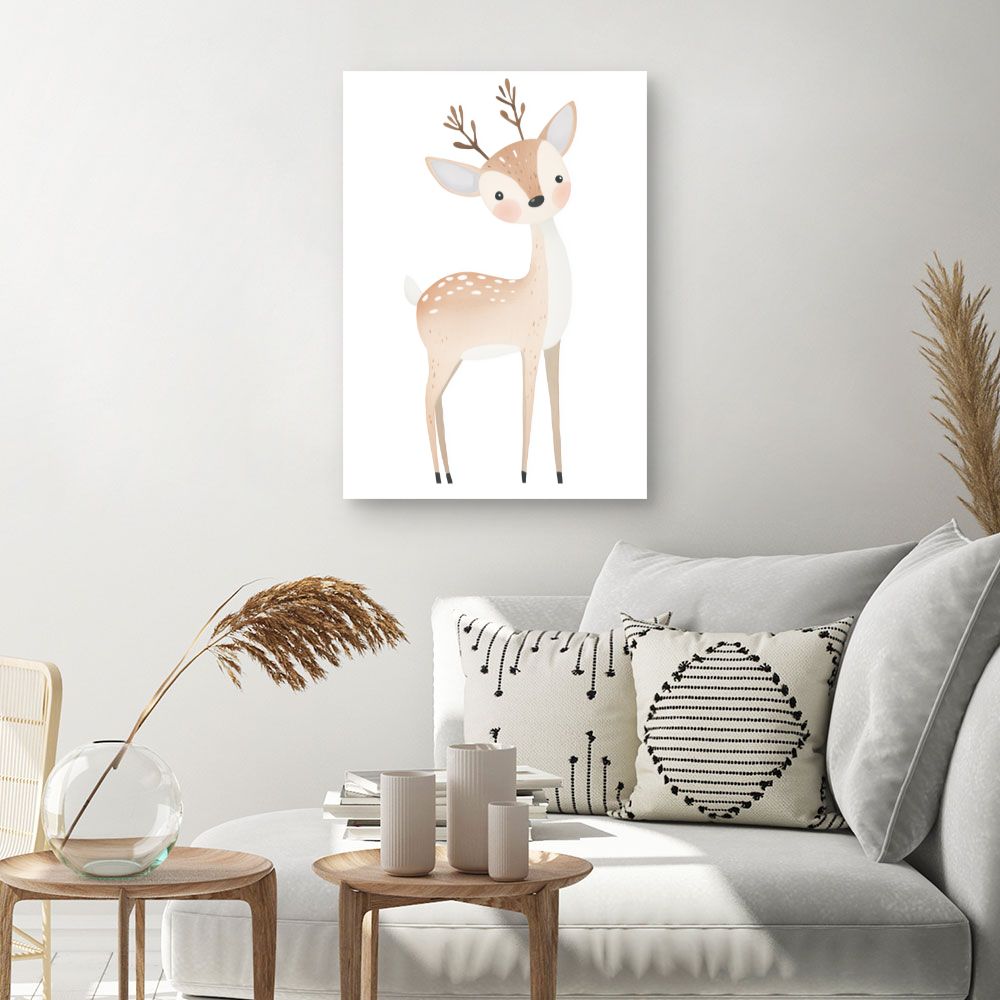 Tableau imprimé pour enfants 'Cerf mignon'