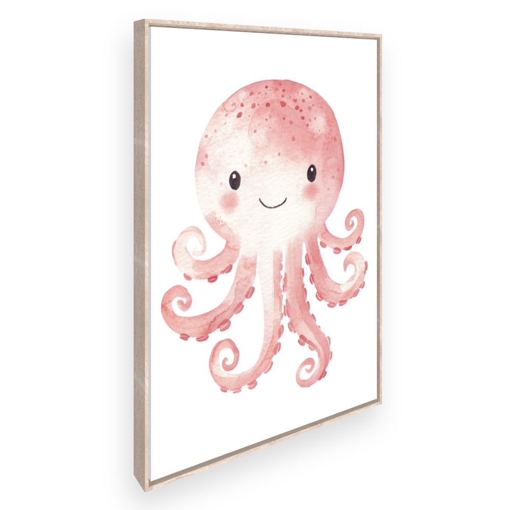 Tableau imprimé pour enfants 'Pieuvre souriante'