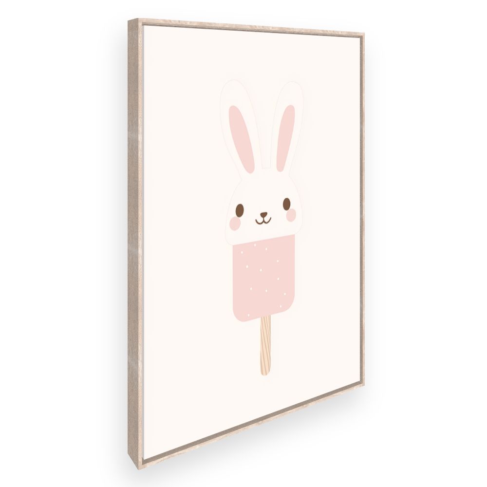 Tableau imprimé pour enfants 'Lapin glacé mignon'