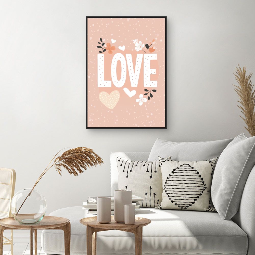 Tableau imprimé pour enfants 'Amour floral'