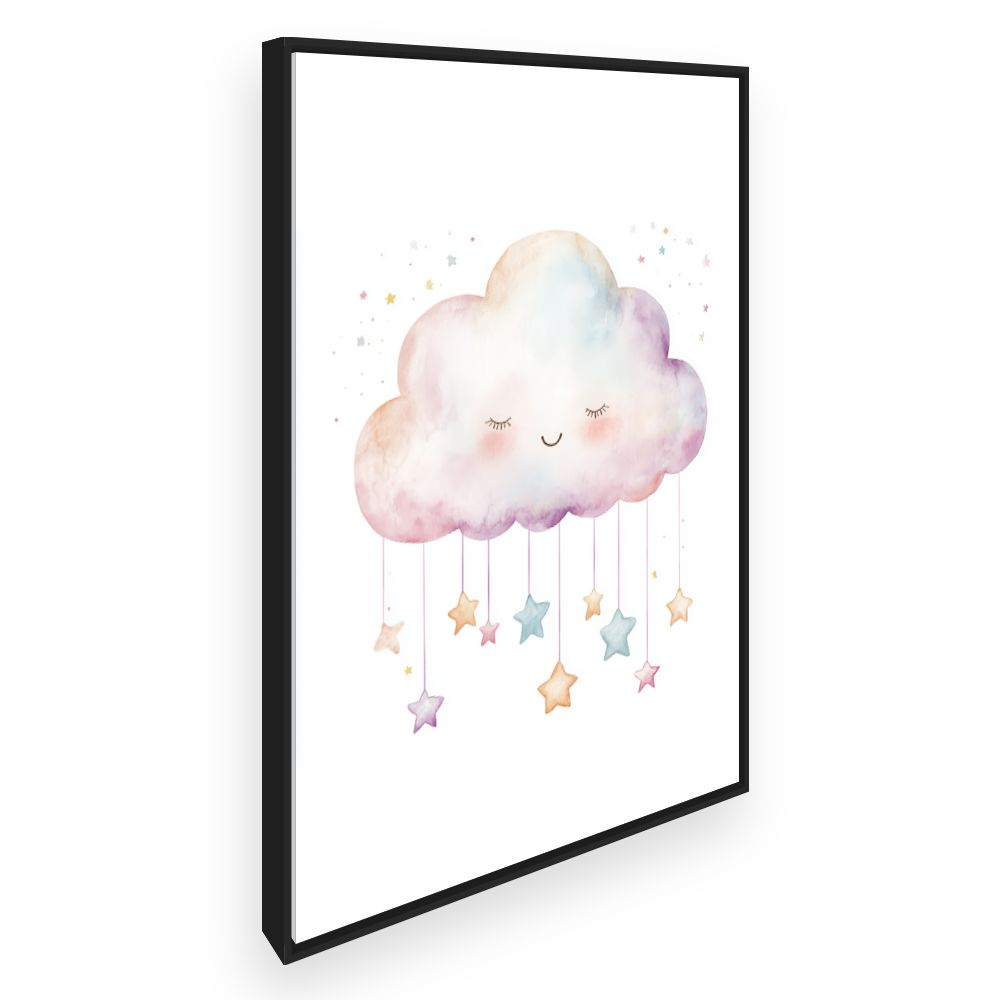 Tableau imprimé pour enfants 'Nuage étoilé doux'
