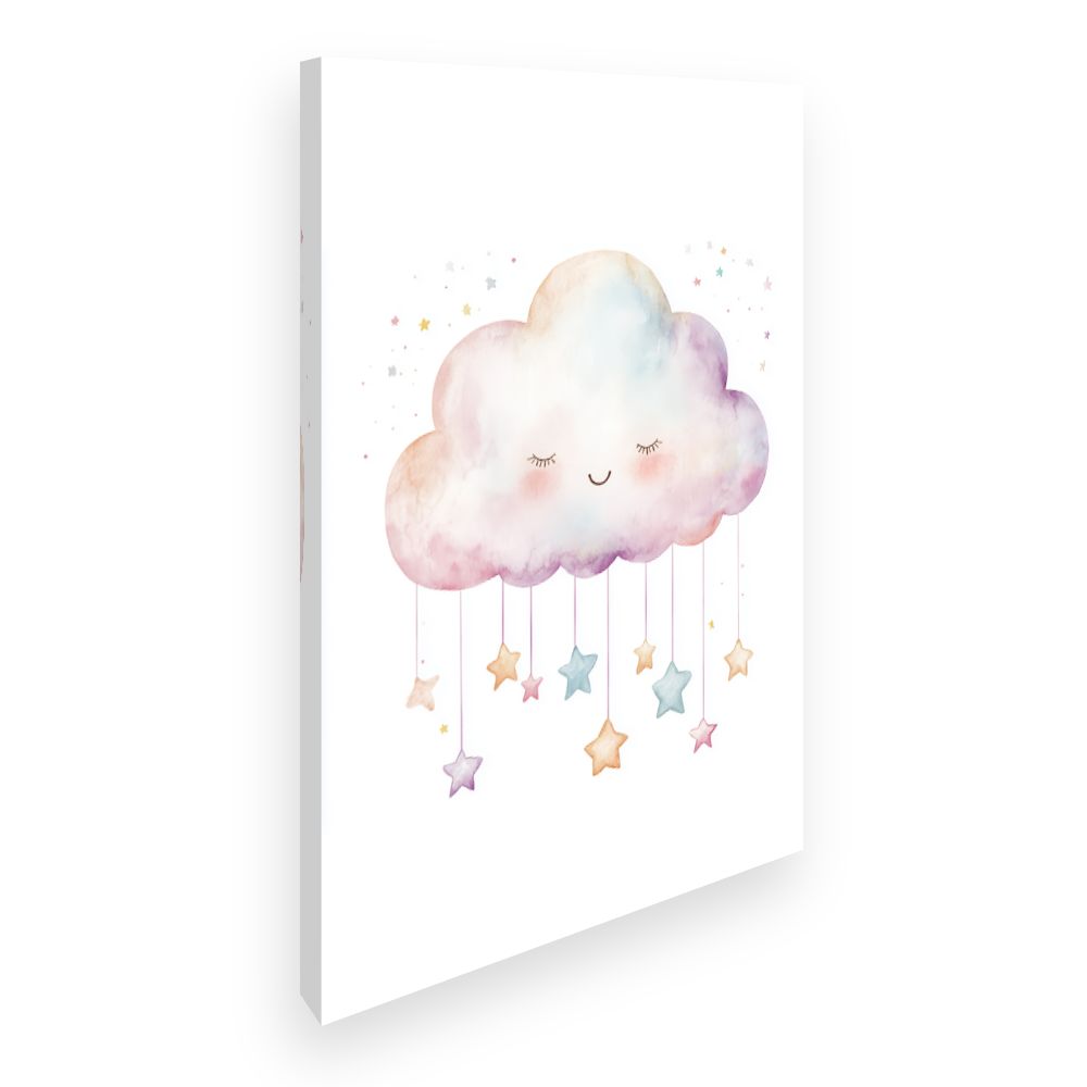 Tableau imprimé pour enfants 'Nuage étoilé doux'