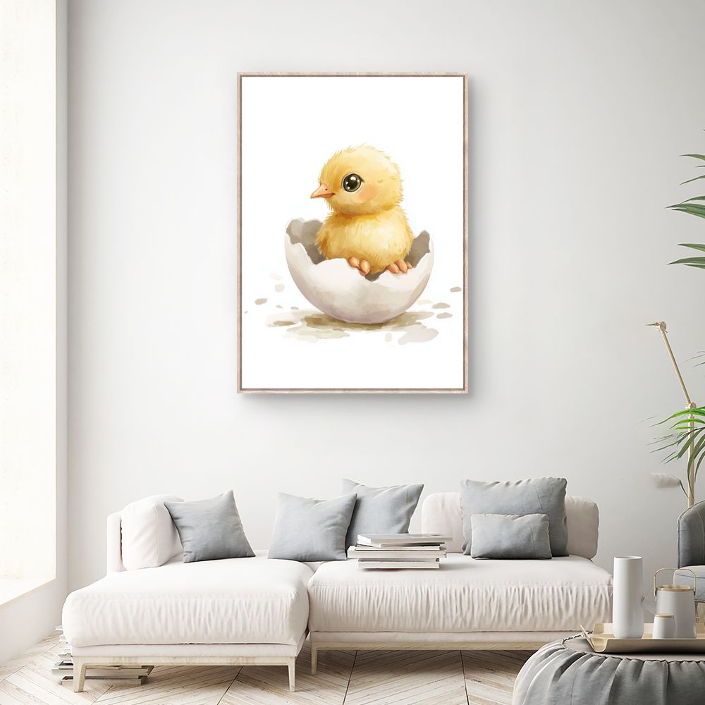 Tableau imprimé pour enfants 'Adorable poussin éclot'