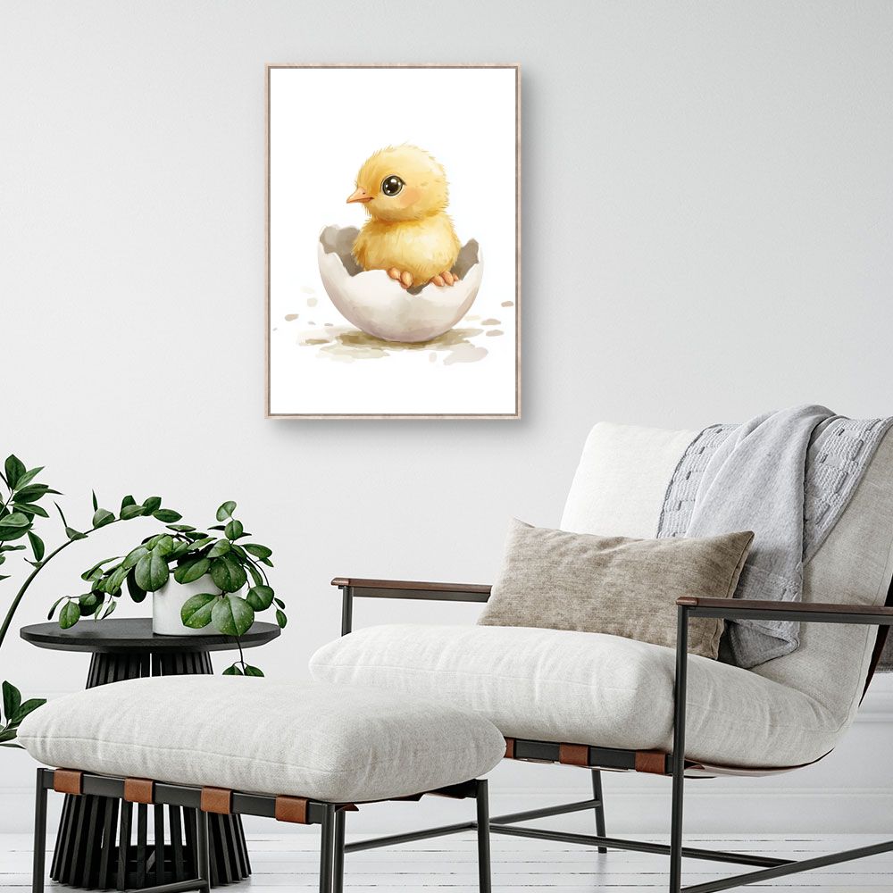 Tableau imprimé pour enfants 'Adorable poussin éclot'