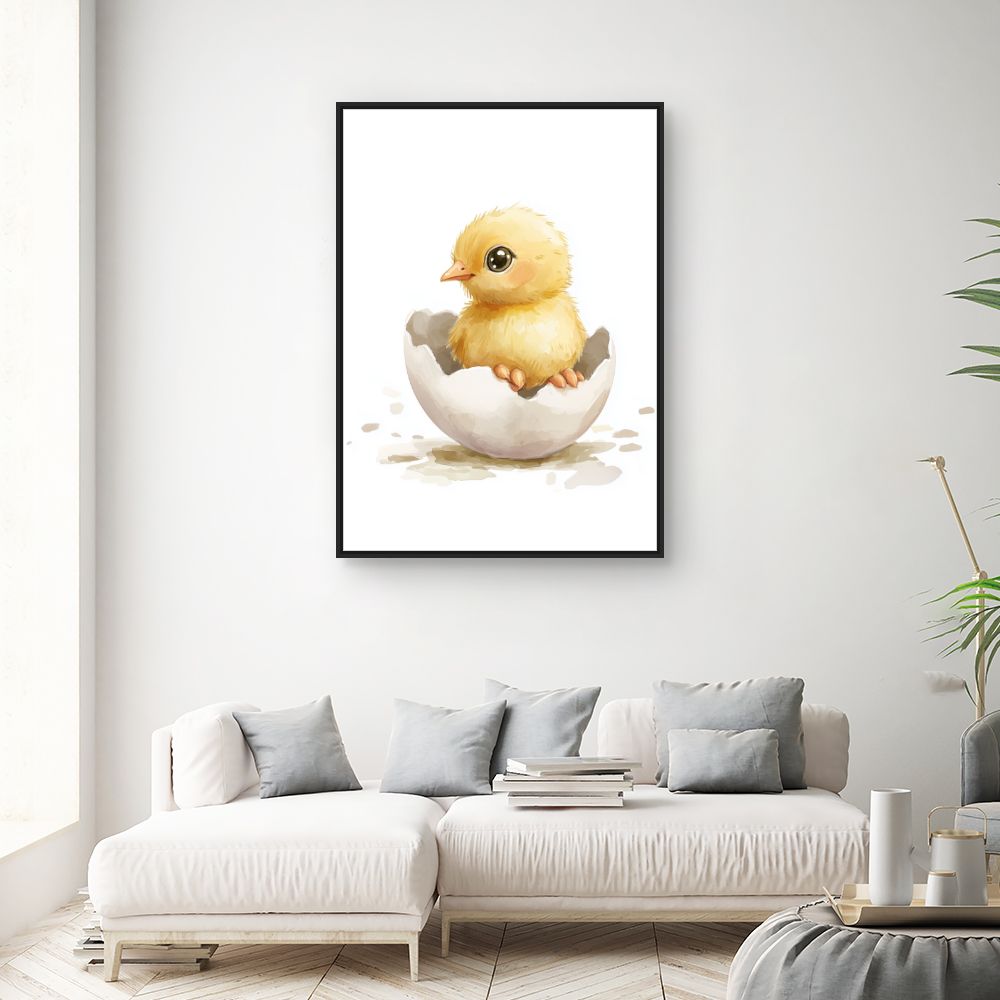 Tableau imprimé pour enfants 'Adorable poussin éclot'