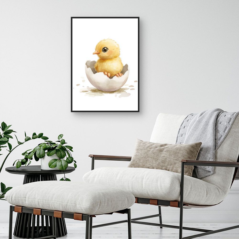 Tableau imprimé pour enfants 'Adorable poussin éclot'