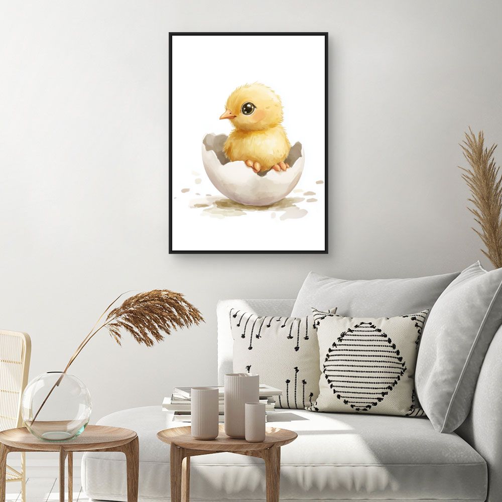 Tableau imprimé pour enfants 'Adorable poussin éclot'