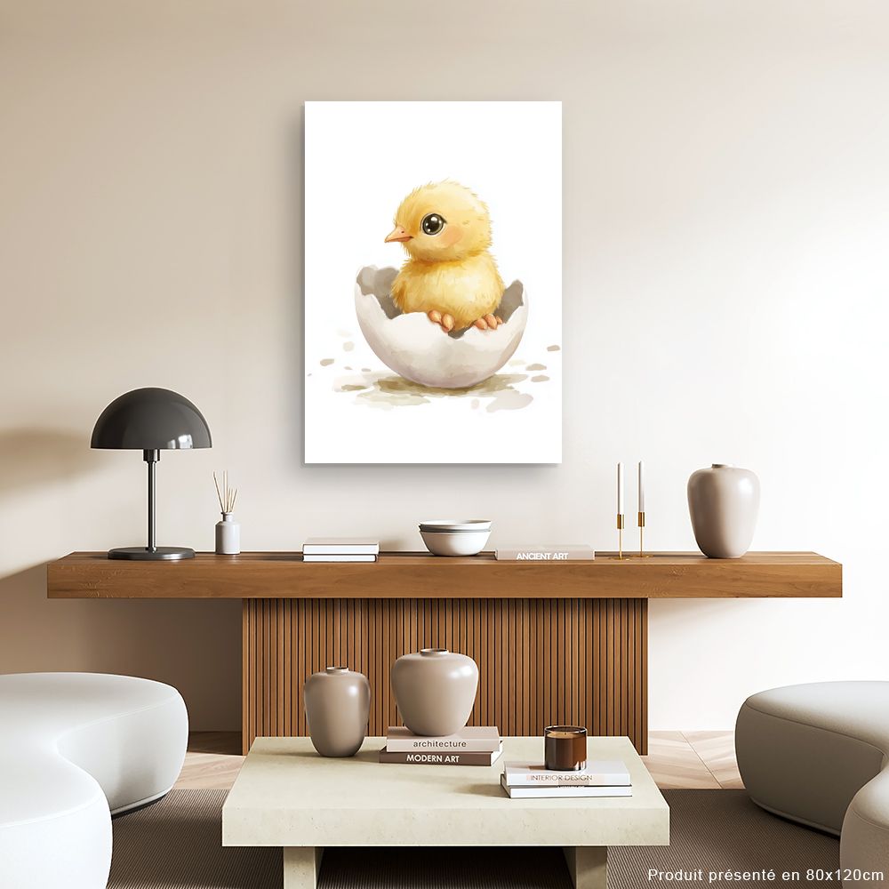 Tableau imprimé pour enfants 'Adorable poussin éclot'