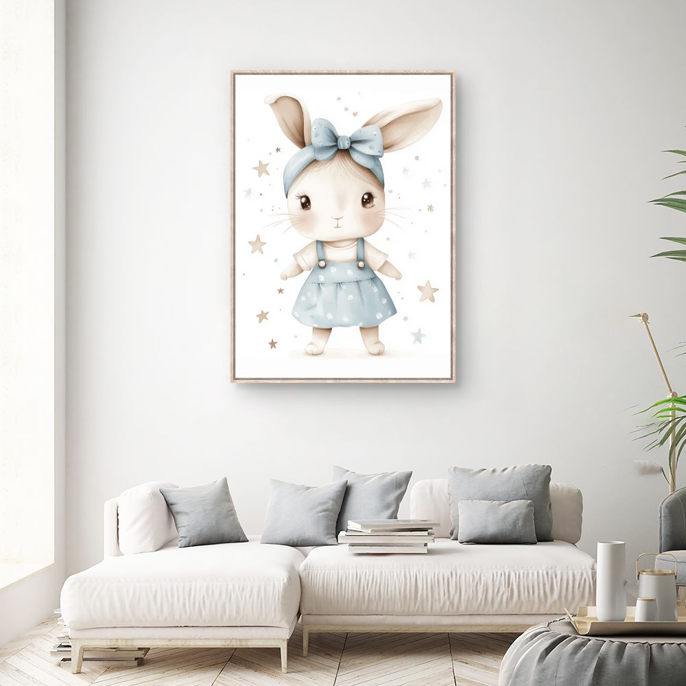 Tableau imprimé pour enfants 'Lapin adorable'