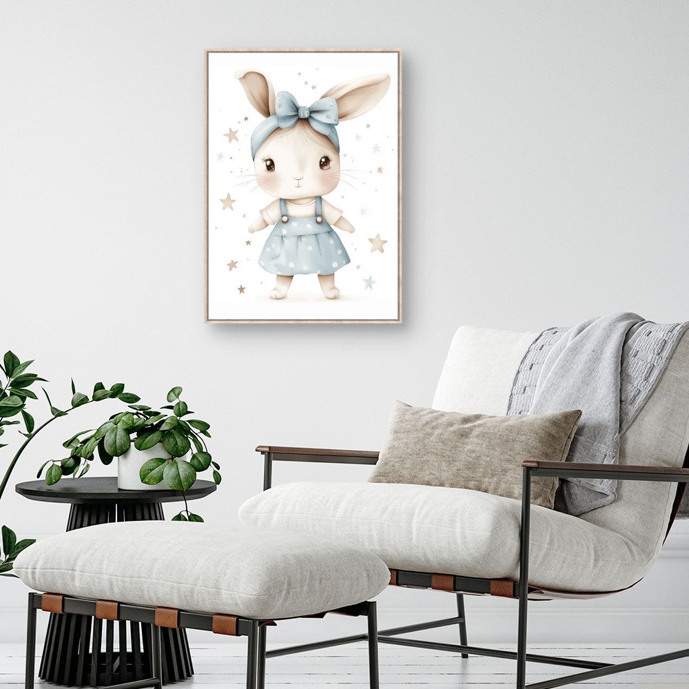 Tableau imprimé pour enfants 'Lapin adorable'