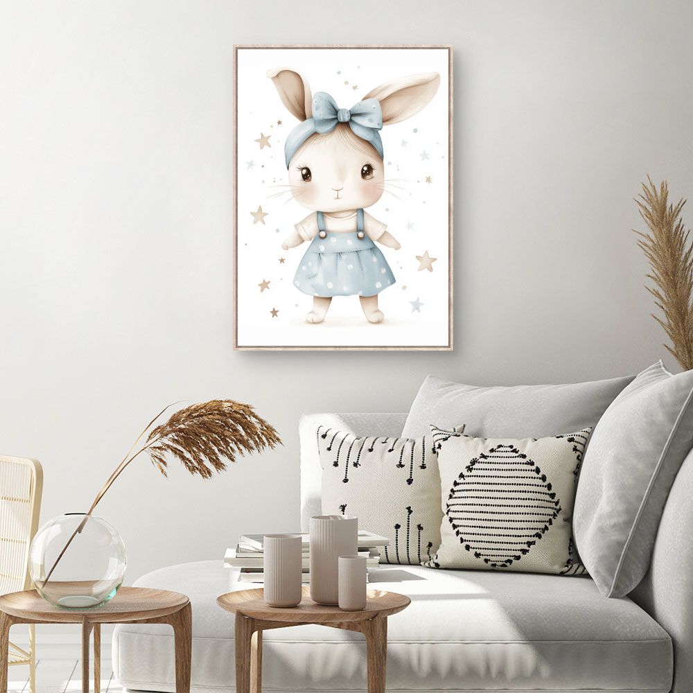 Tableau imprimé pour enfants 'Lapin adorable'