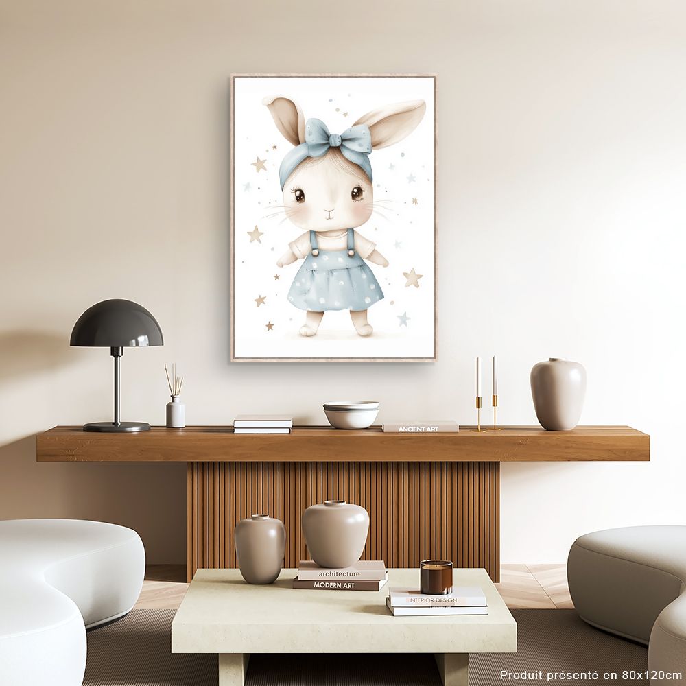 Tableau imprimé pour enfants 'Lapin adorable'