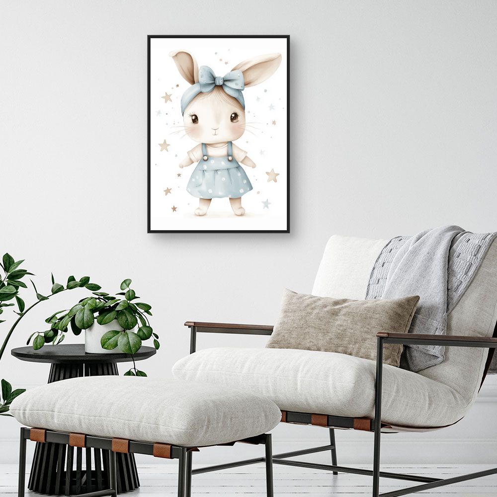 Tableau imprimé pour enfants 'Lapin adorable'