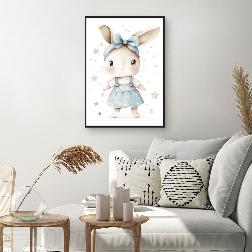 Tableau imprimé pour enfants 'Lapin adorable'