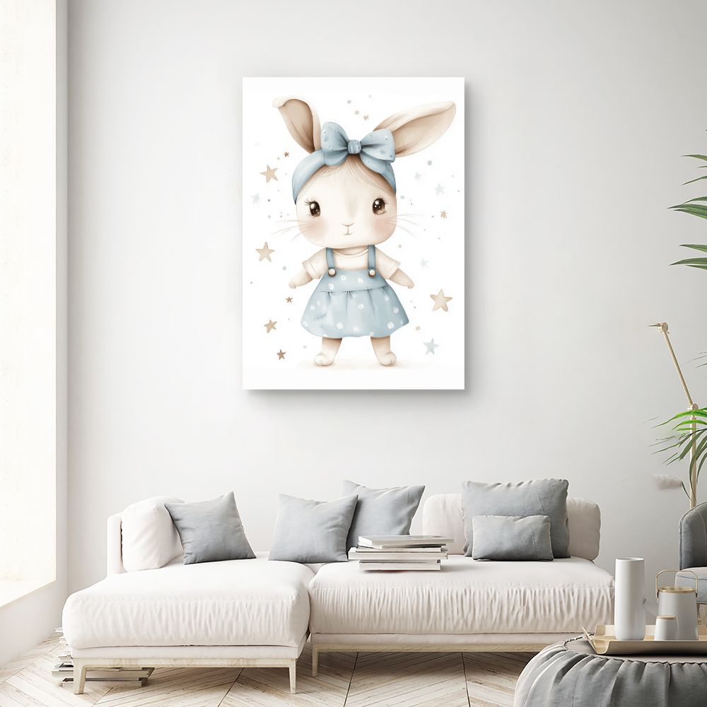Tableau imprimé pour enfants 'Lapin adorable'