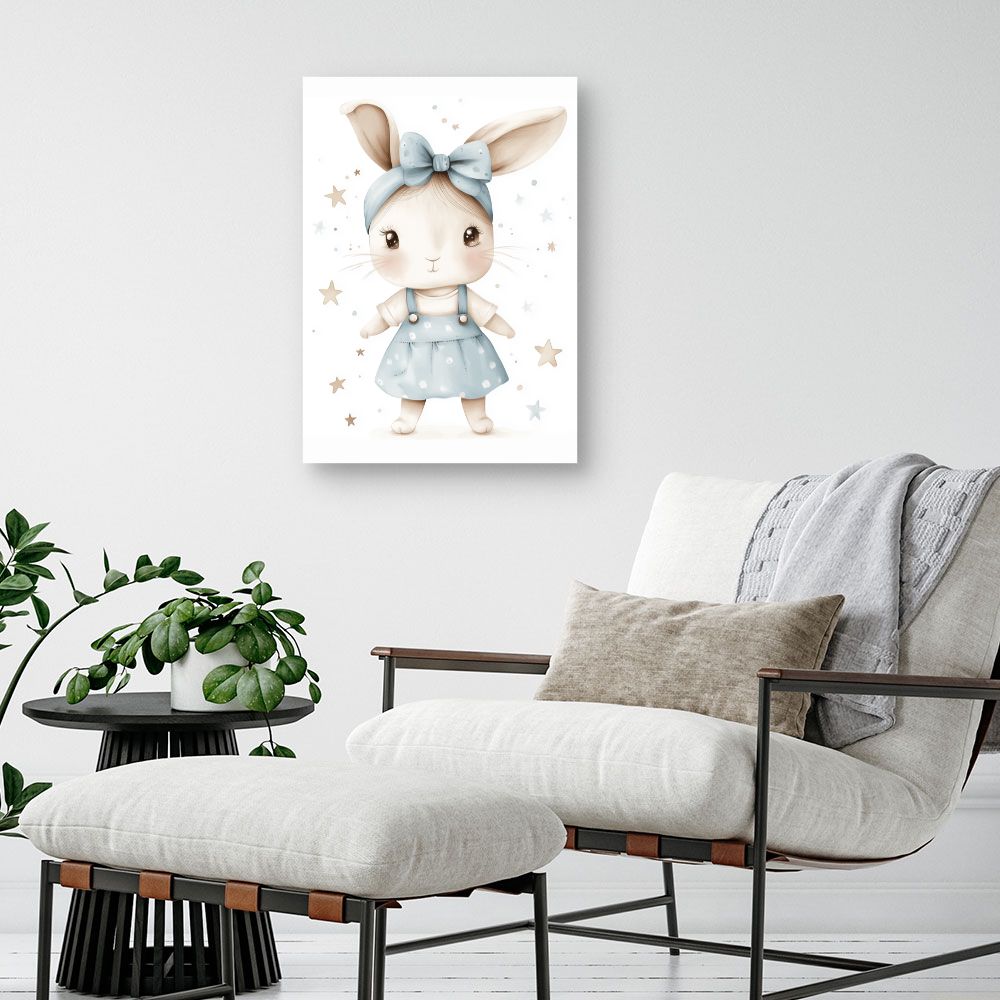 Tableau imprimé pour enfants 'Lapin adorable'