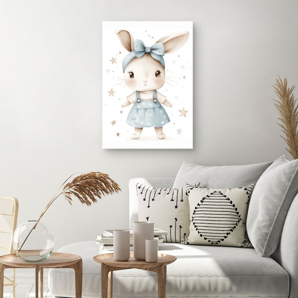 Tableau imprimé pour enfants 'Lapin adorable'