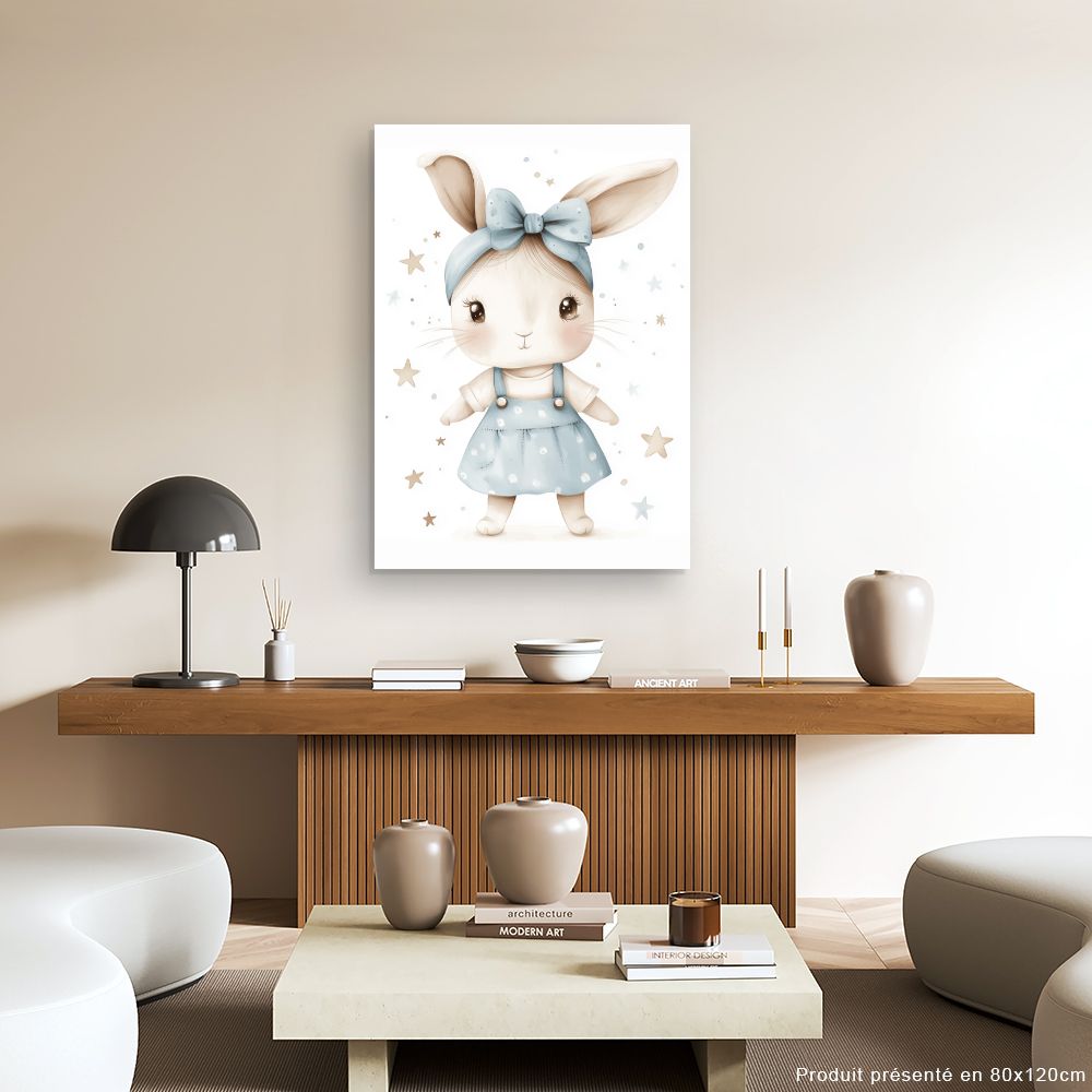 Tableau imprimé pour enfants 'Lapin adorable'