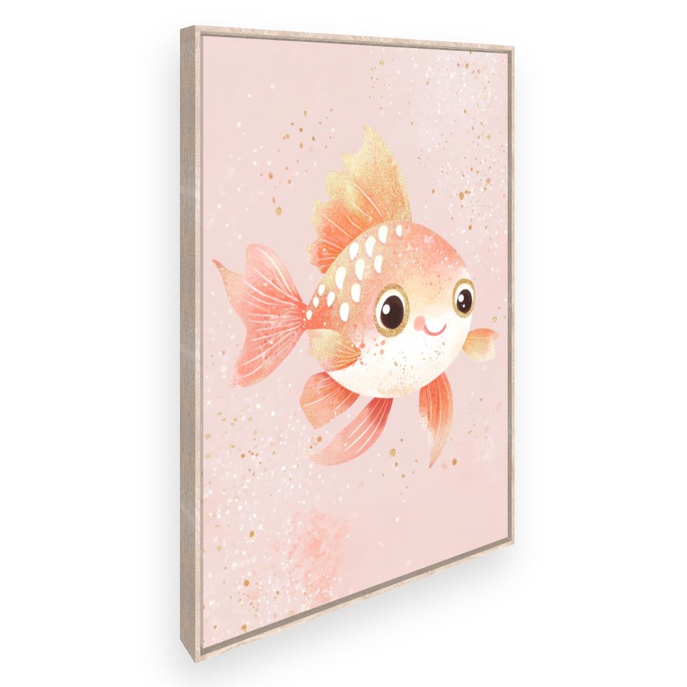 Tableau imprimé pour enfants 'Poisson joyeux scintillant'