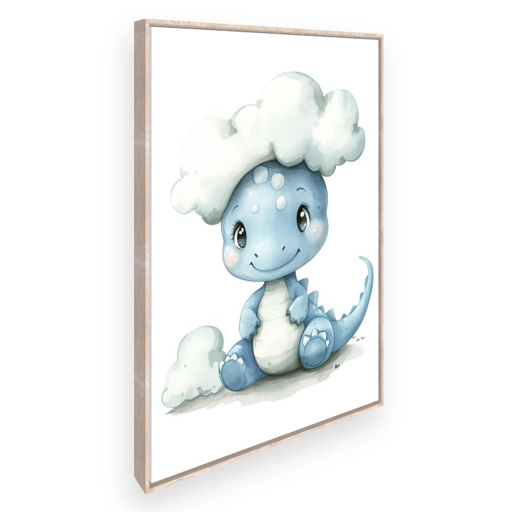 Tableau imprimé pour enfants 'Dino nuageux'