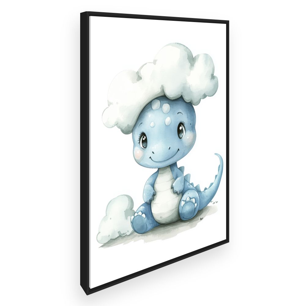 Tableau imprimé pour enfants 'Dino nuageux'