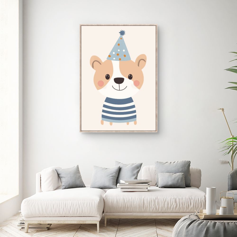 Tableau imprimé pour enfants 'Adorable chien festif'