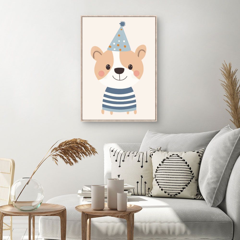 Tableau imprimé pour enfants 'Adorable chien festif'