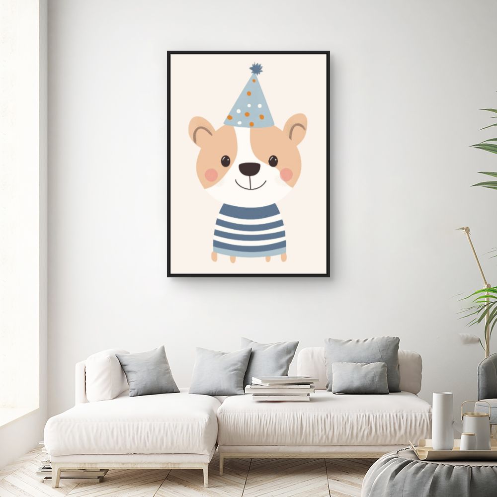 Tableau imprimé pour enfants 'Adorable chien festif'