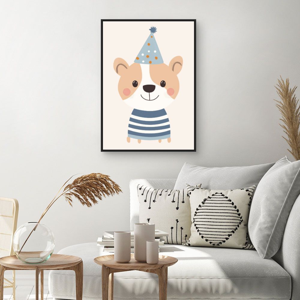 Tableau imprimé pour enfants 'Adorable chien festif'