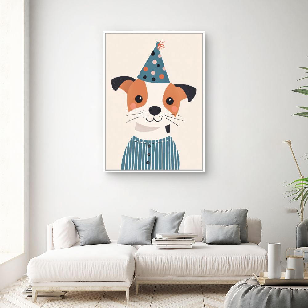 Tableau imprimé pour enfants 'Chien festif adorable'