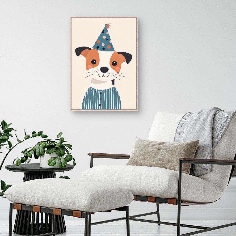 Tableau imprimé pour enfants 'Chien festif adorable'