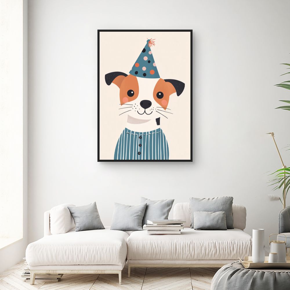 Tableau imprimé pour enfants 'Chien festif adorable'