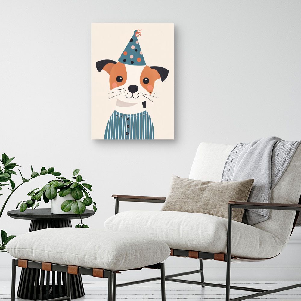 Tableau imprimé pour enfants 'Chien festif adorable'