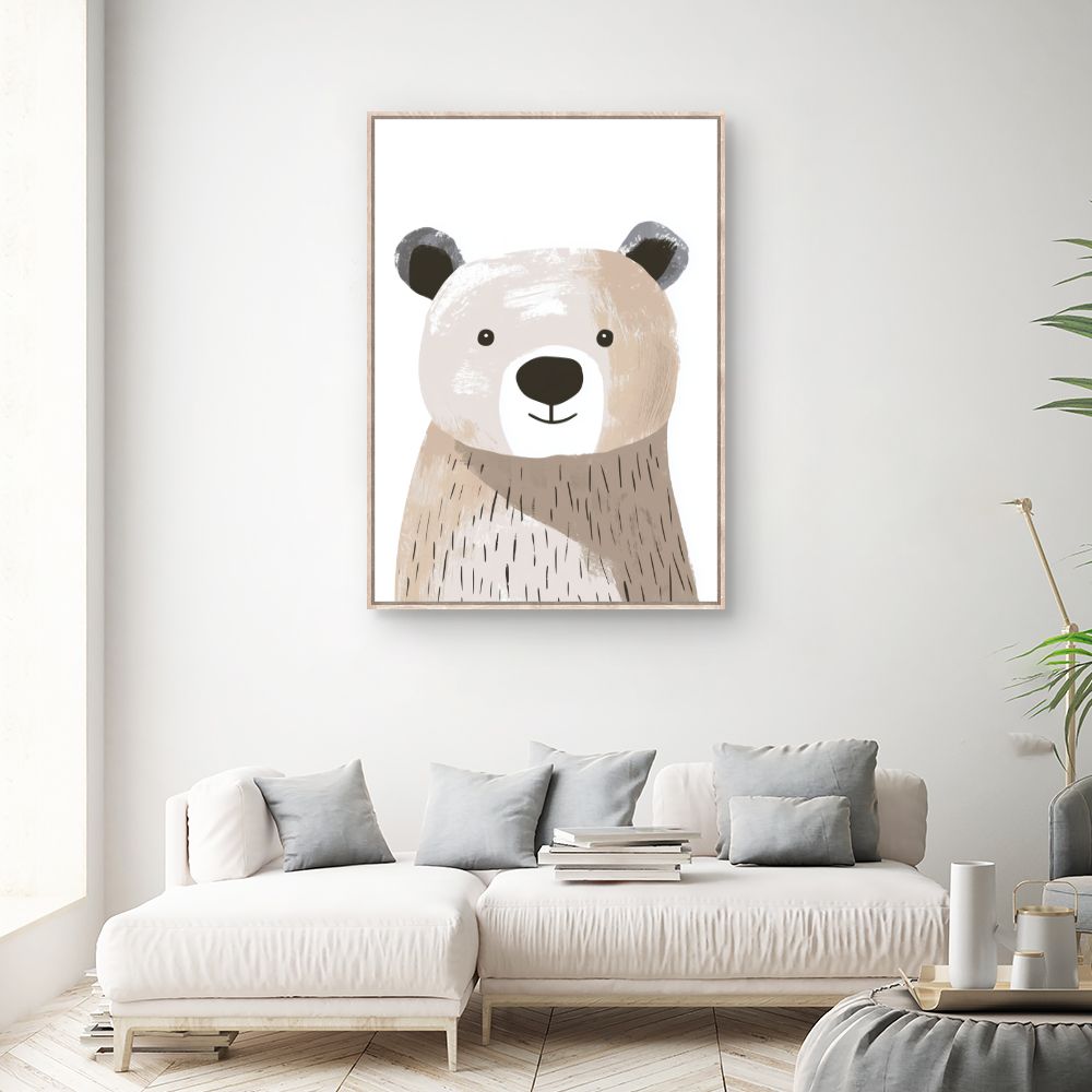 Tableau imprimé pour enfants 'Ours mignon'