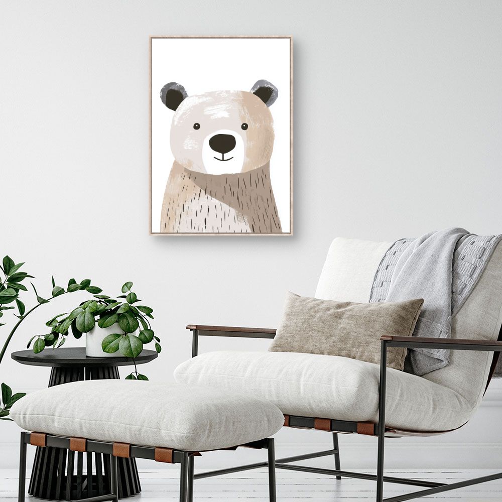 Tableau imprimé pour enfants 'Ours mignon'