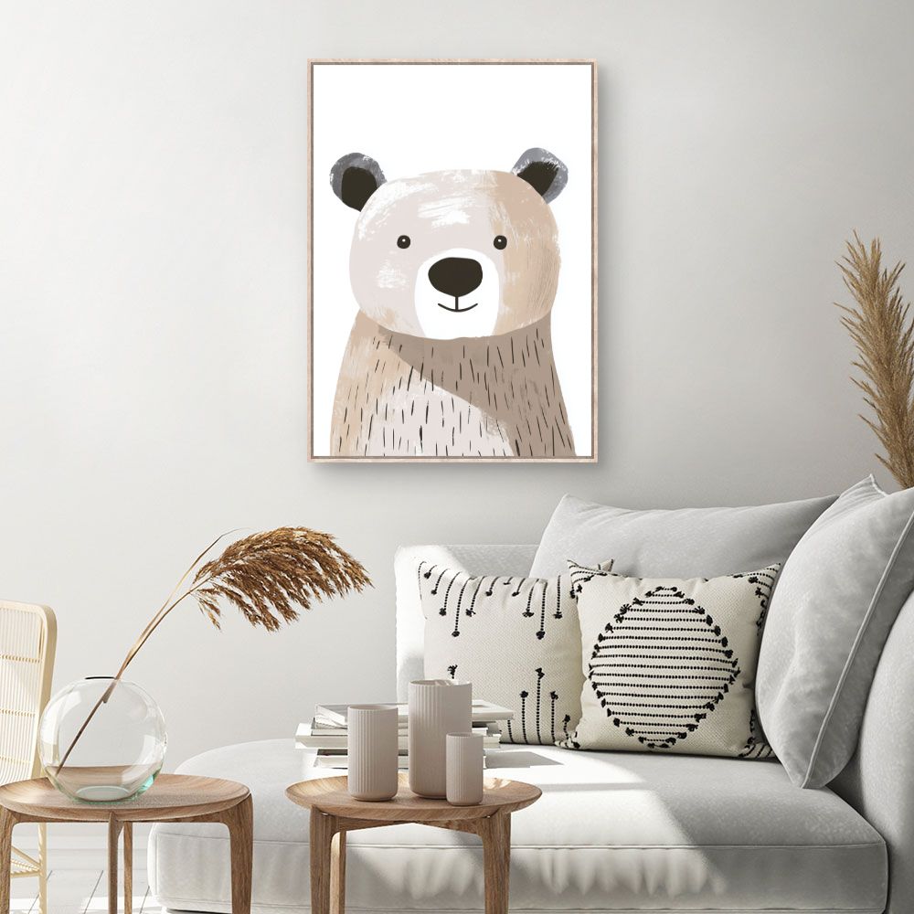 Tableau imprimé pour enfants 'Ours mignon'